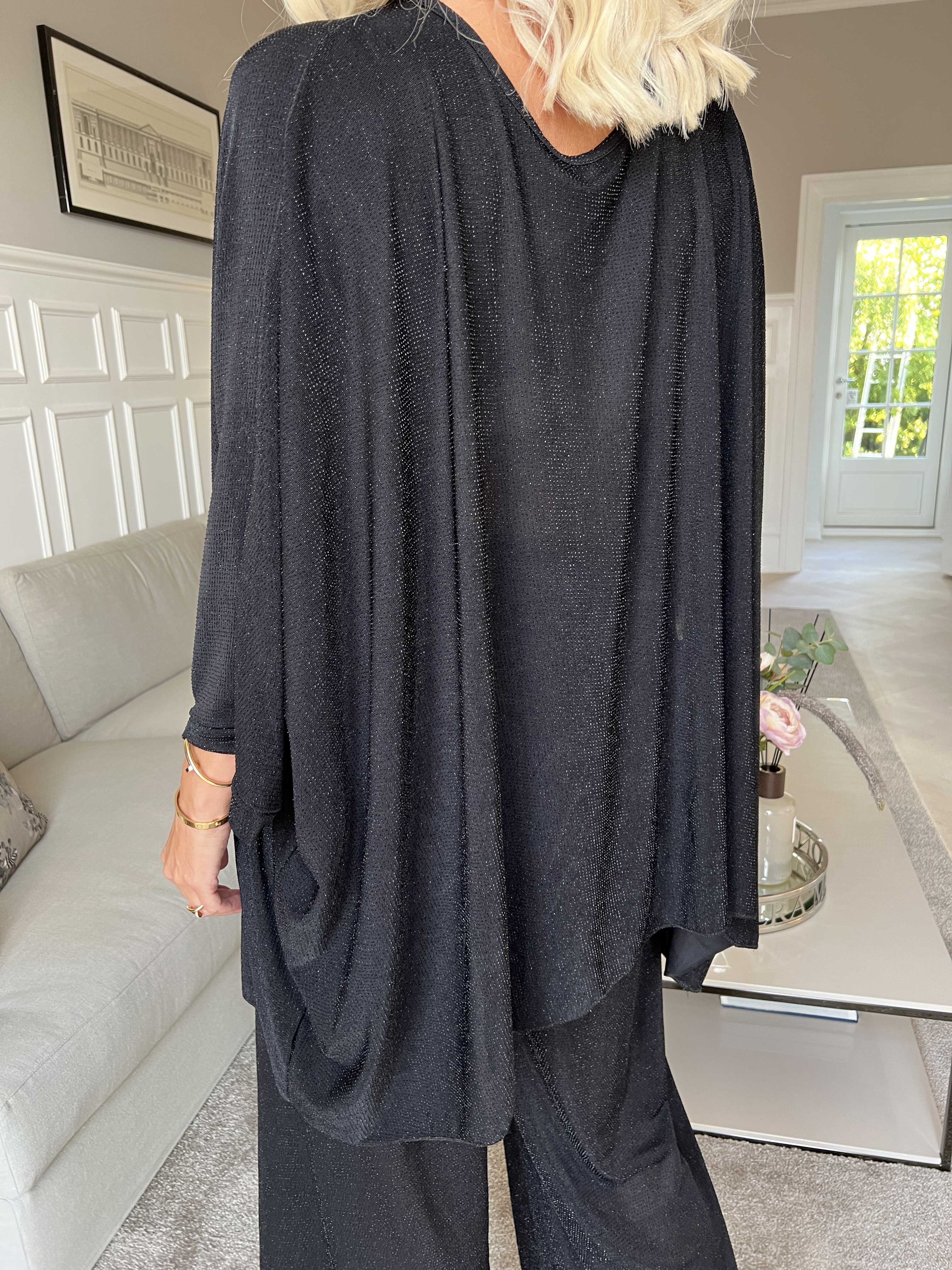 Estella Glitter - Oversized tunika med flagermusærmer